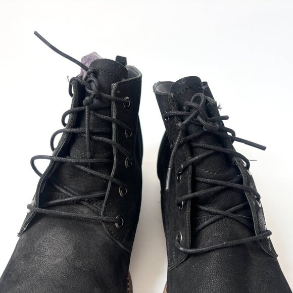 Diba Eli Genuine Black Suede Leather Combat Ankle Booties - sz 8 - Picture 10 of 12